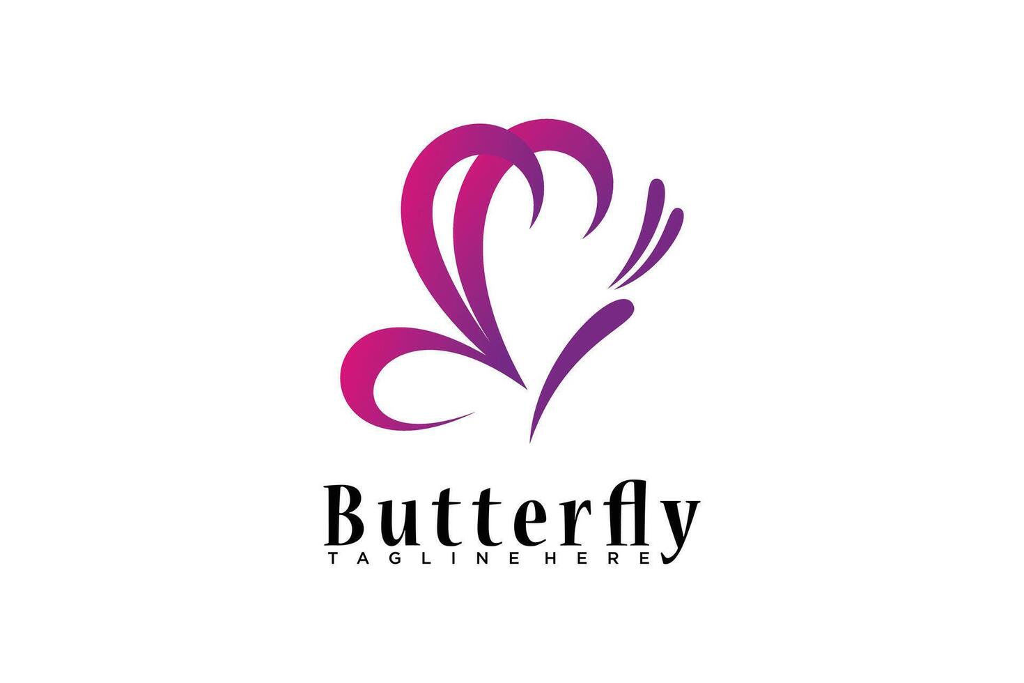 mariposa belleza logo diseño único concepto prima vector