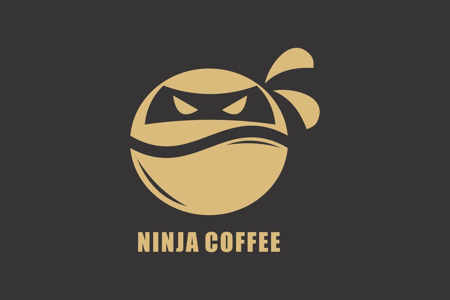 ninja coffee logo design with modern concept vector