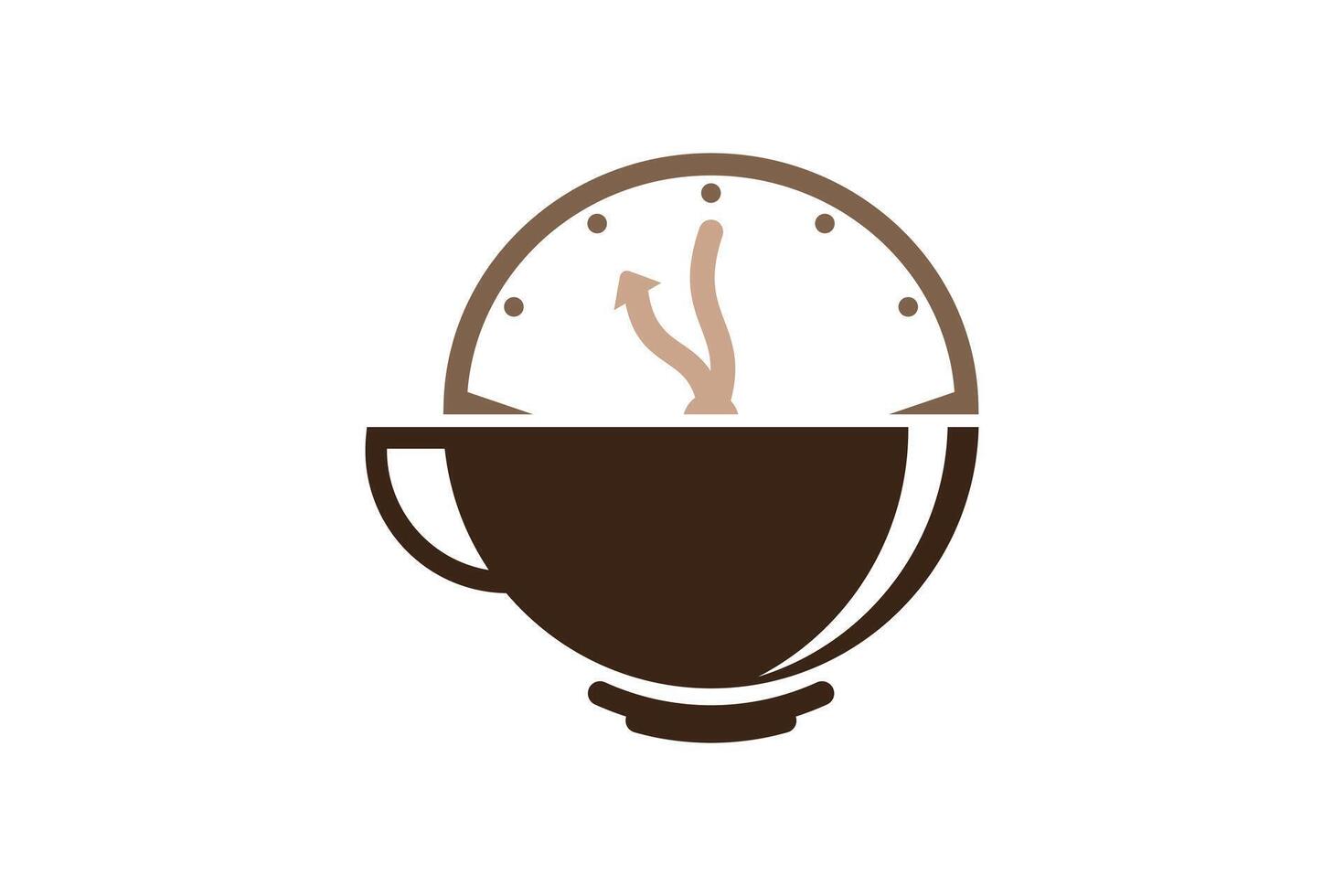 café hora logo diseño con creativo concepto vector