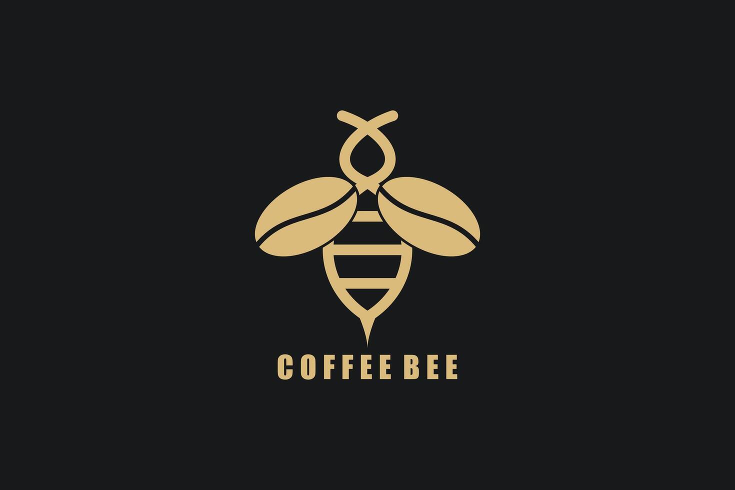 coffee logo design with bee logo concept modern vector
