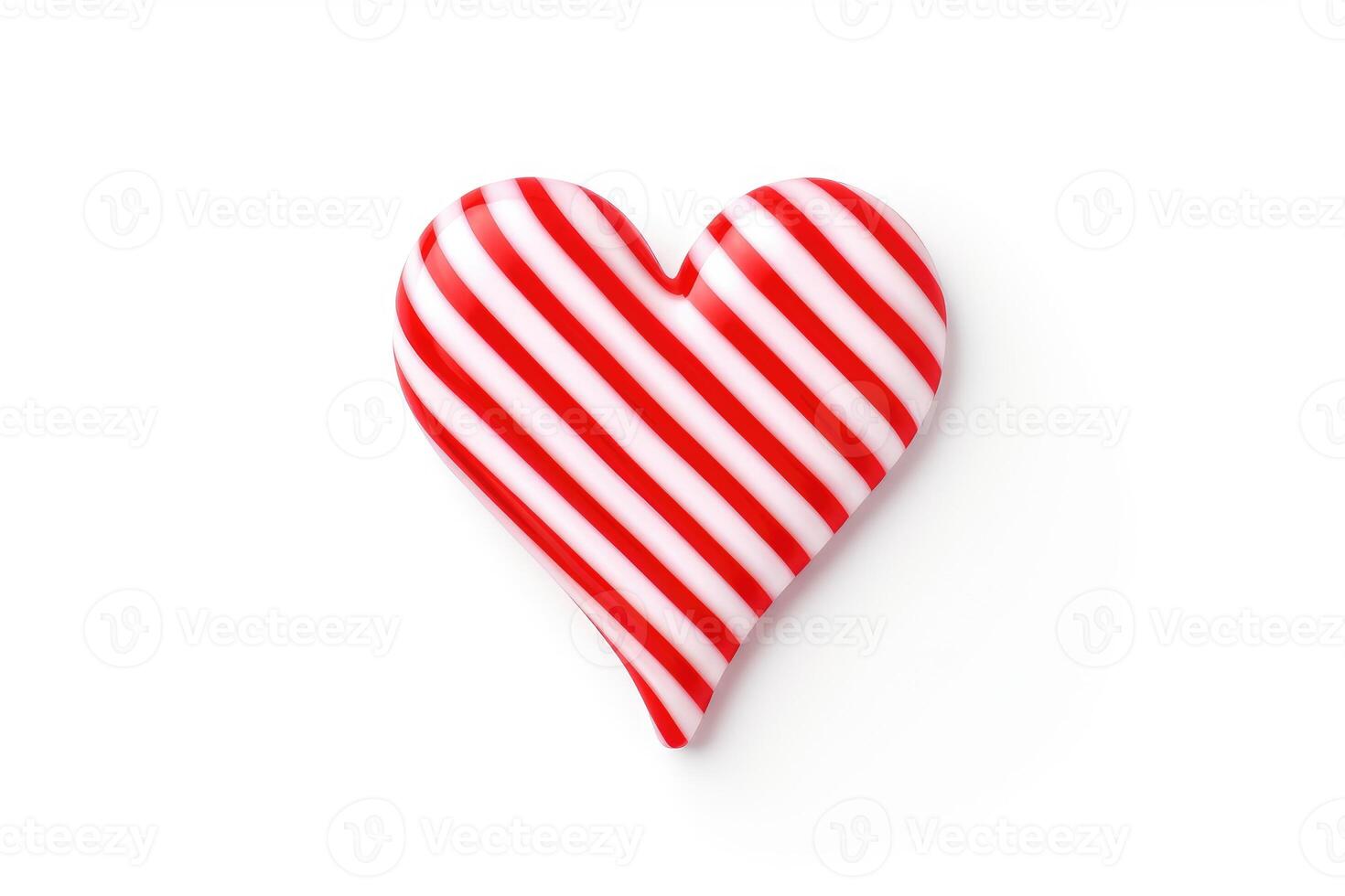 AI generated Candy Canes Forming Heart Shape on White Background - Generative AI photo