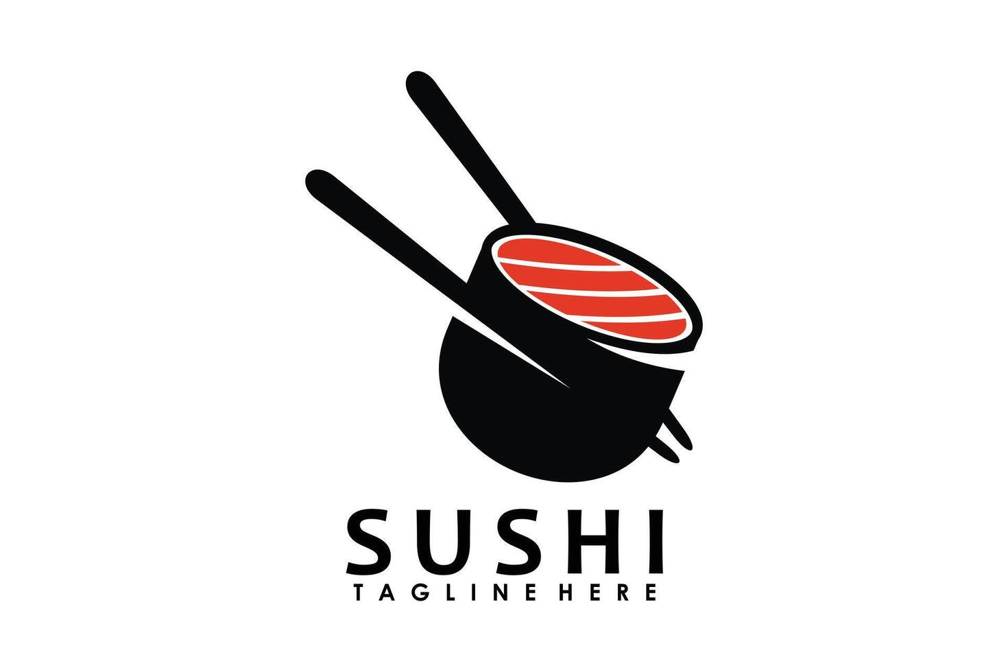 Sushi logo diseño para japonés comida restaurante vector