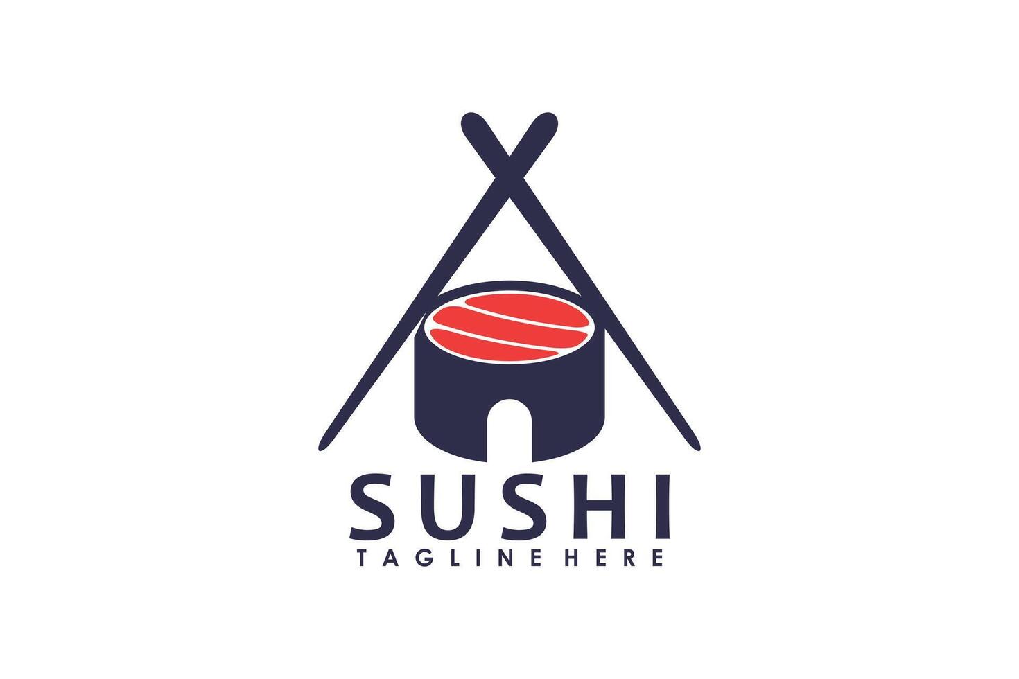 Sushi logo diseño para japonés comida restaurante vector