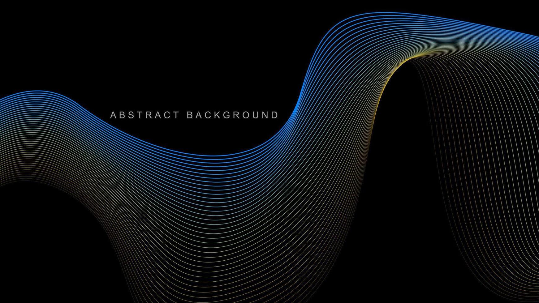 Abstract glowing wave lines on black background. Dynamic wave pattern. Modern flowing wavy lines. Futuristic technology concept. Suit for banner, poster, cover, brochure, flyer, website vector