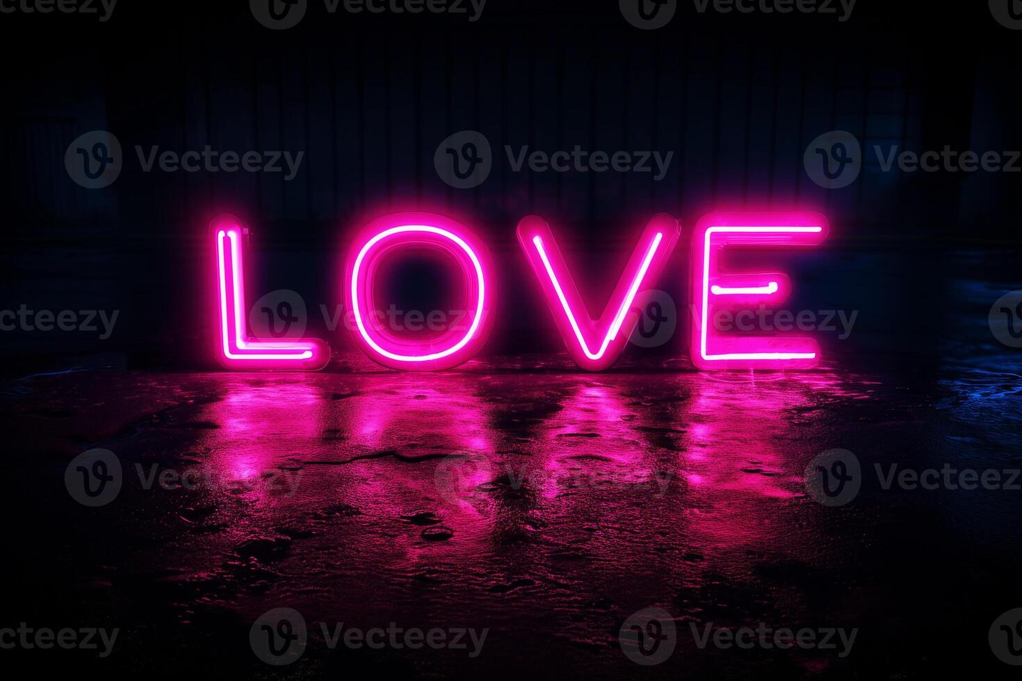 AI generated a neon sign with the word love spelled out of it .AI generative photo