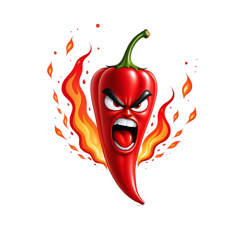 AI generated illustration of chili character expressions png