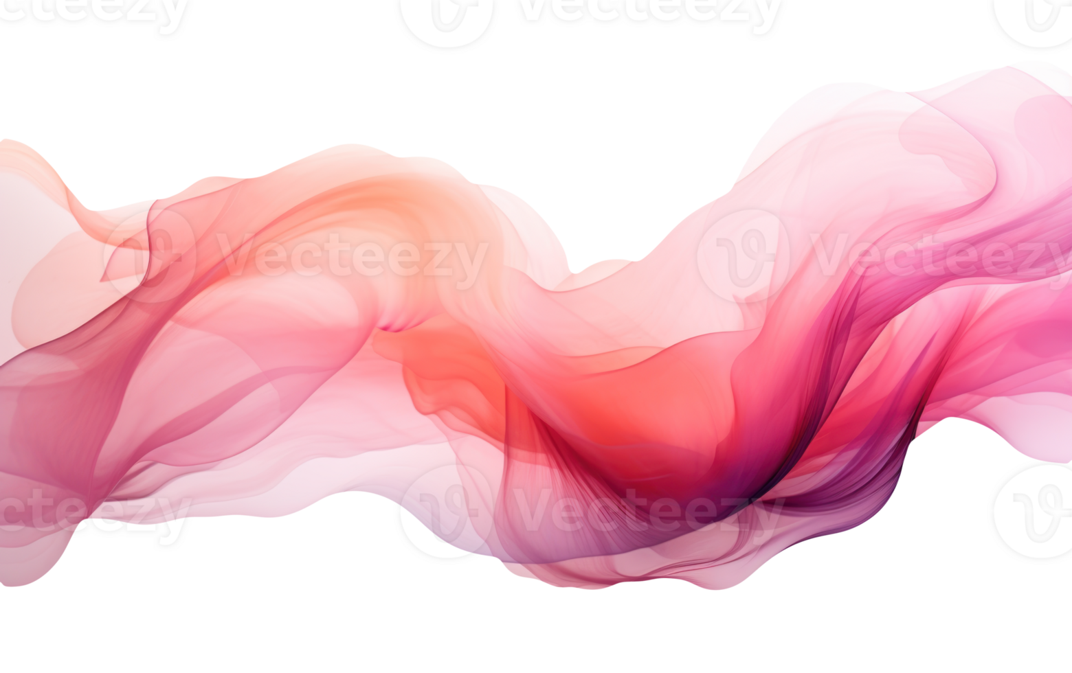 AI generated smoke wave in the colors of pink, red and purple on transparent background png