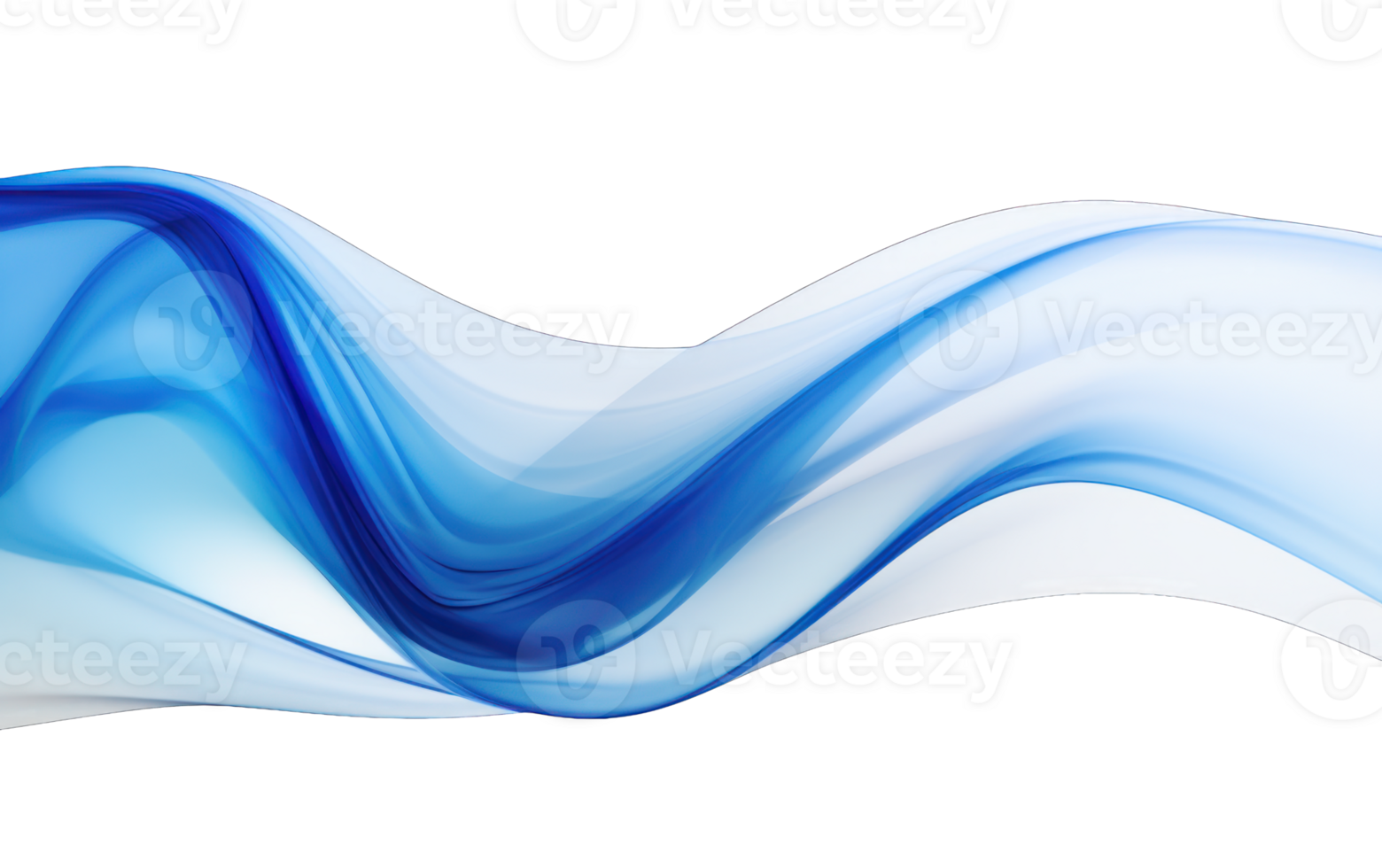 AI generated smoke wave in the colors of blue and white on transparent background png