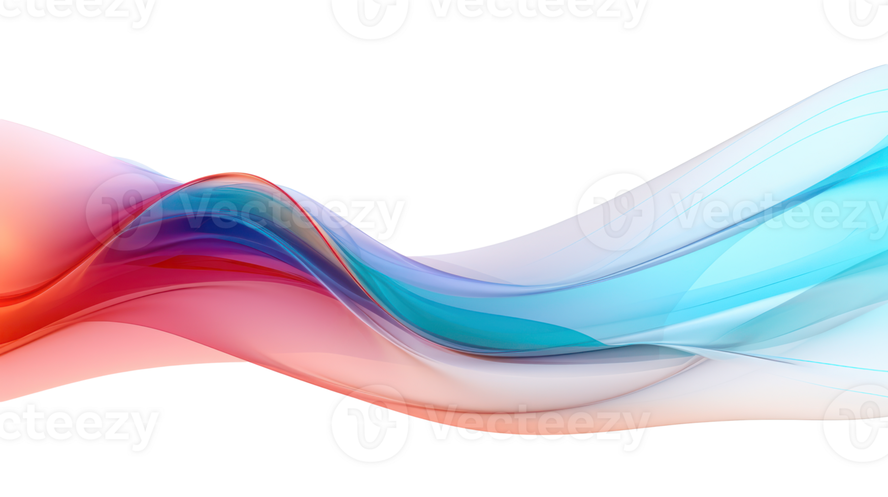 AI generated smoke wave in the colors of red, blue, purple and pink on transparent background png