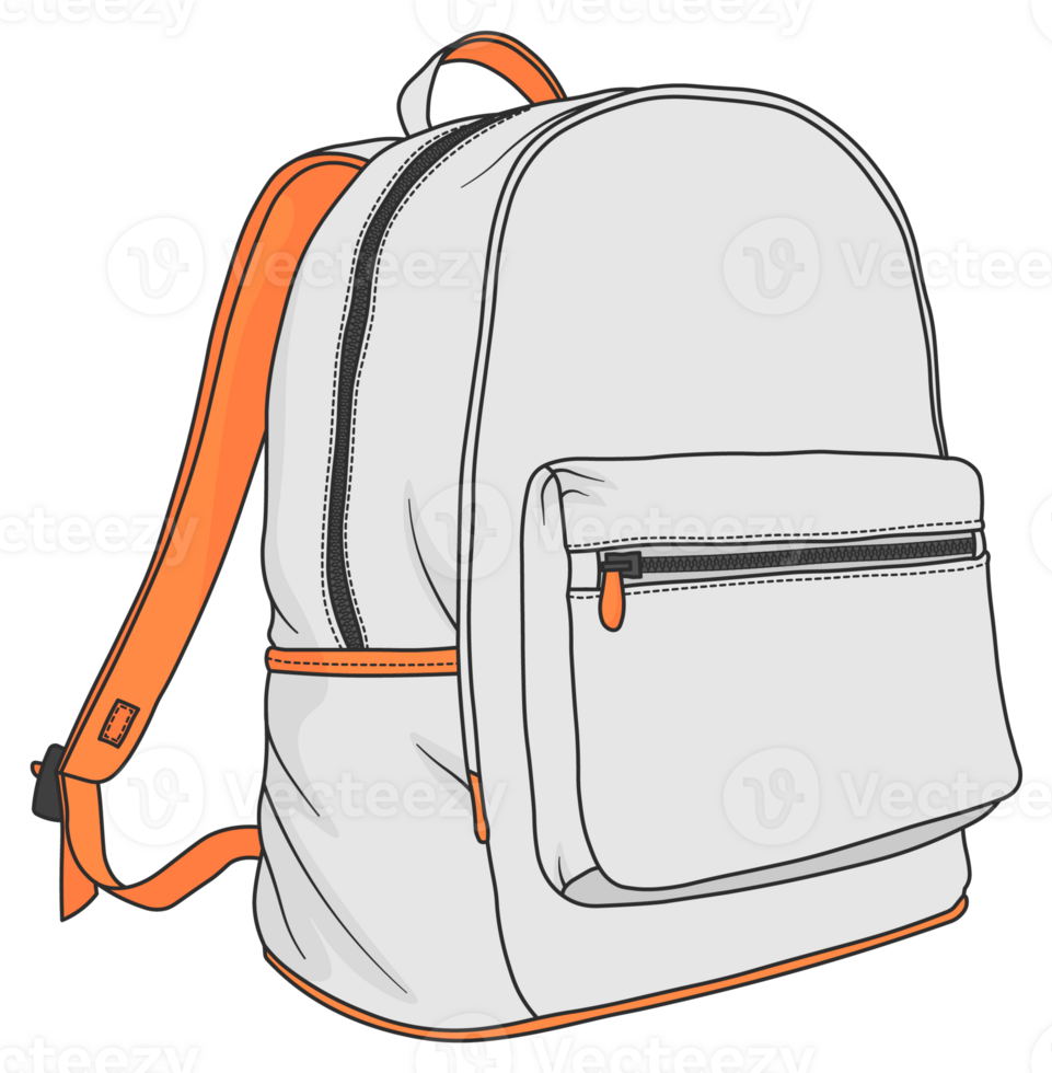 backpack with black outline without background png
