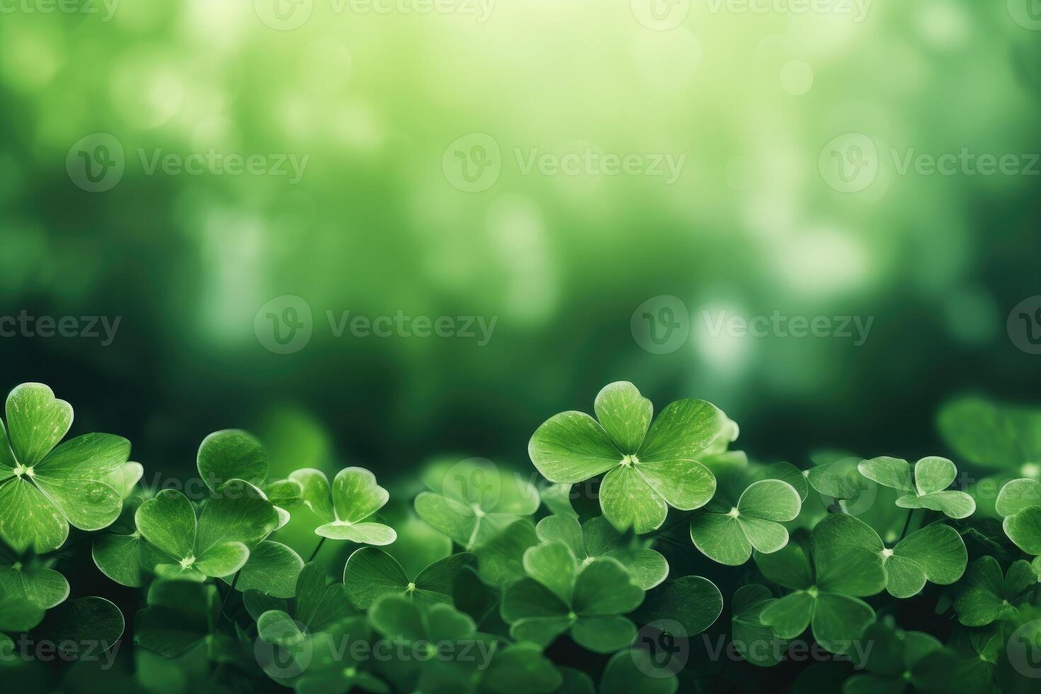 AI generated Happy St Patrick's Day Background Holiday Illustration. Green Saint Patrick .Generative AI photo