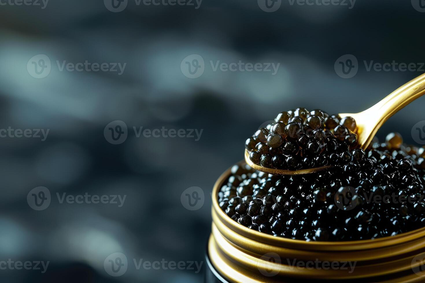 AI generated Black caviar in can, ai generative photo
