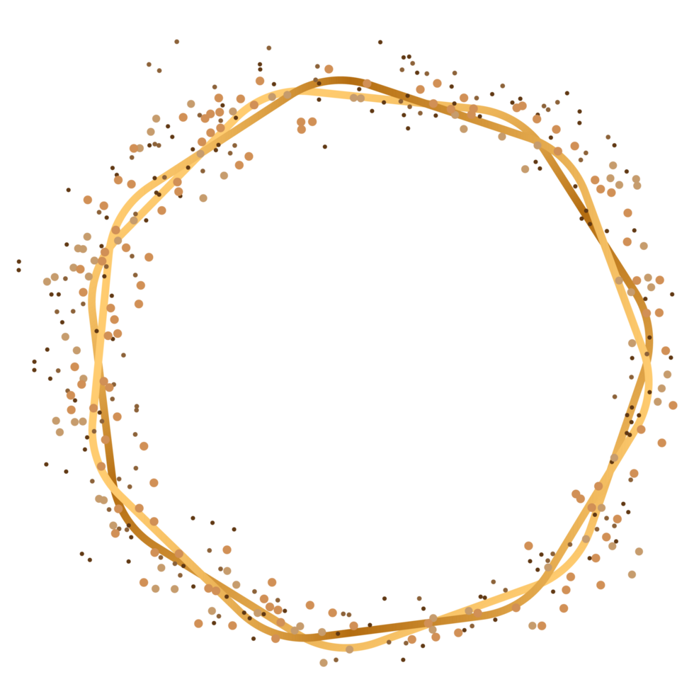 Golden circle frame border clipart png