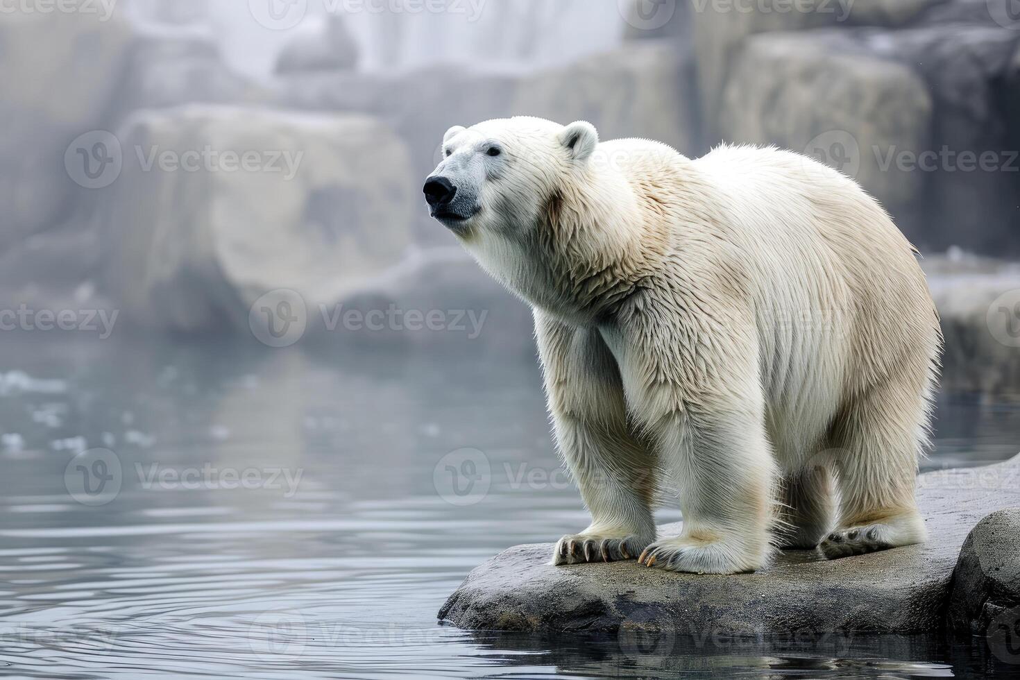 AI generated Polar Bear in the arctic habitat Generative AI photo