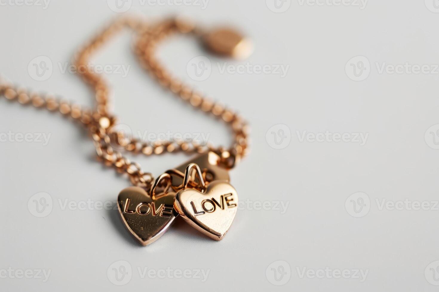 AI generated Heart Anklet display LOVE word in valentine concept . Generative AI photo