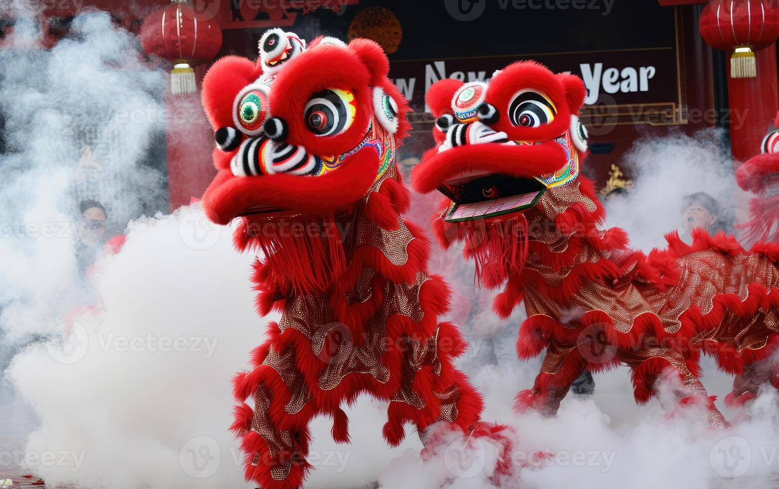 AI generated Chinese dragon as a character for Chinese New Year festival. ai generative photo