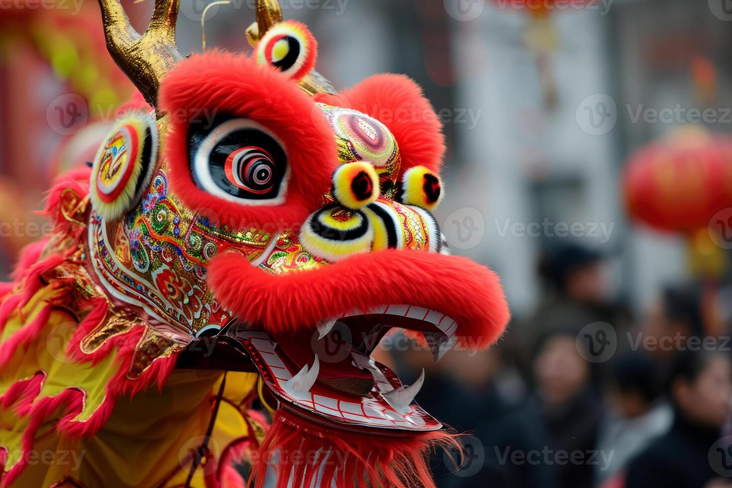 AI generated Chinese dragon as a character for Chinese New Year festival. ai generative photo