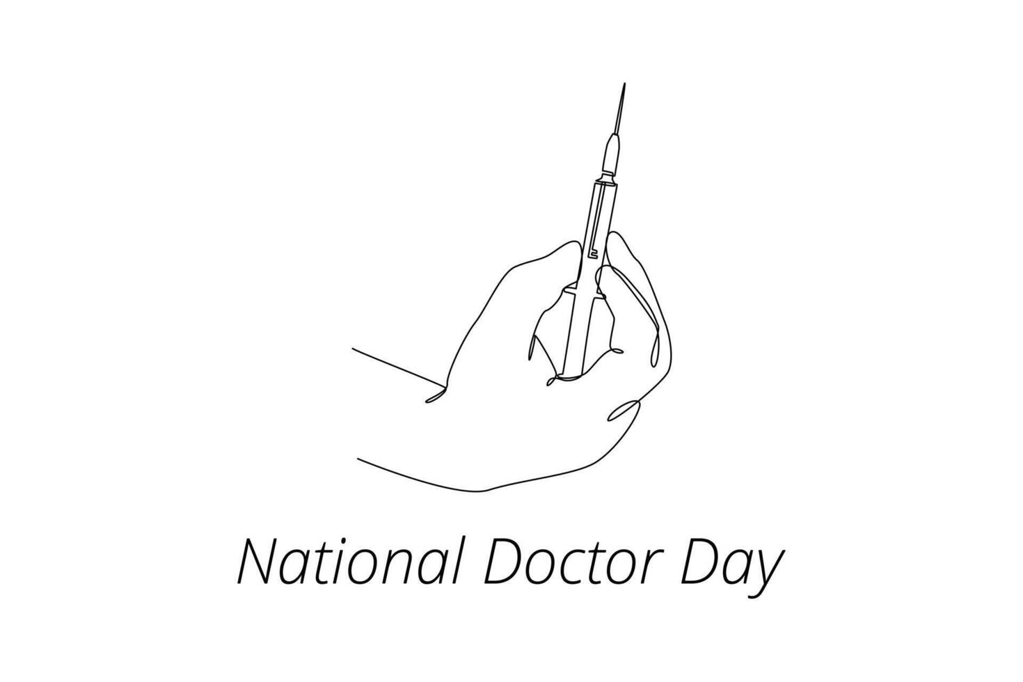 uno continuo línea dibujo de nacional doctores día concepto. garabatear vector ilustración en sencillo lineal estilo.