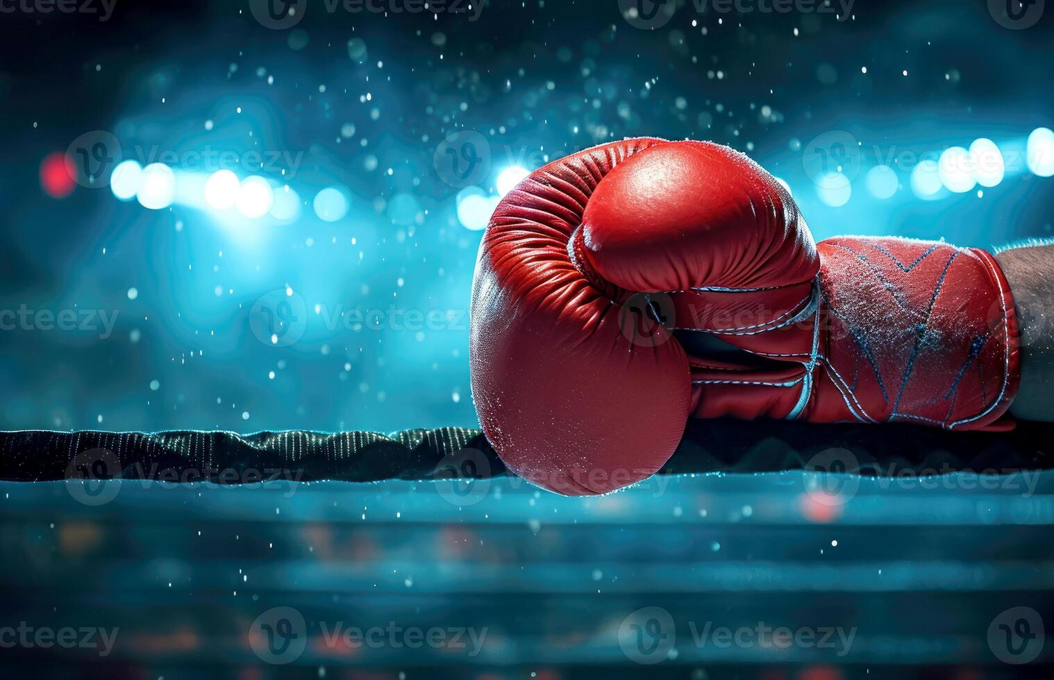 AI generated a pair of red and a blue boxing gloves. background photo