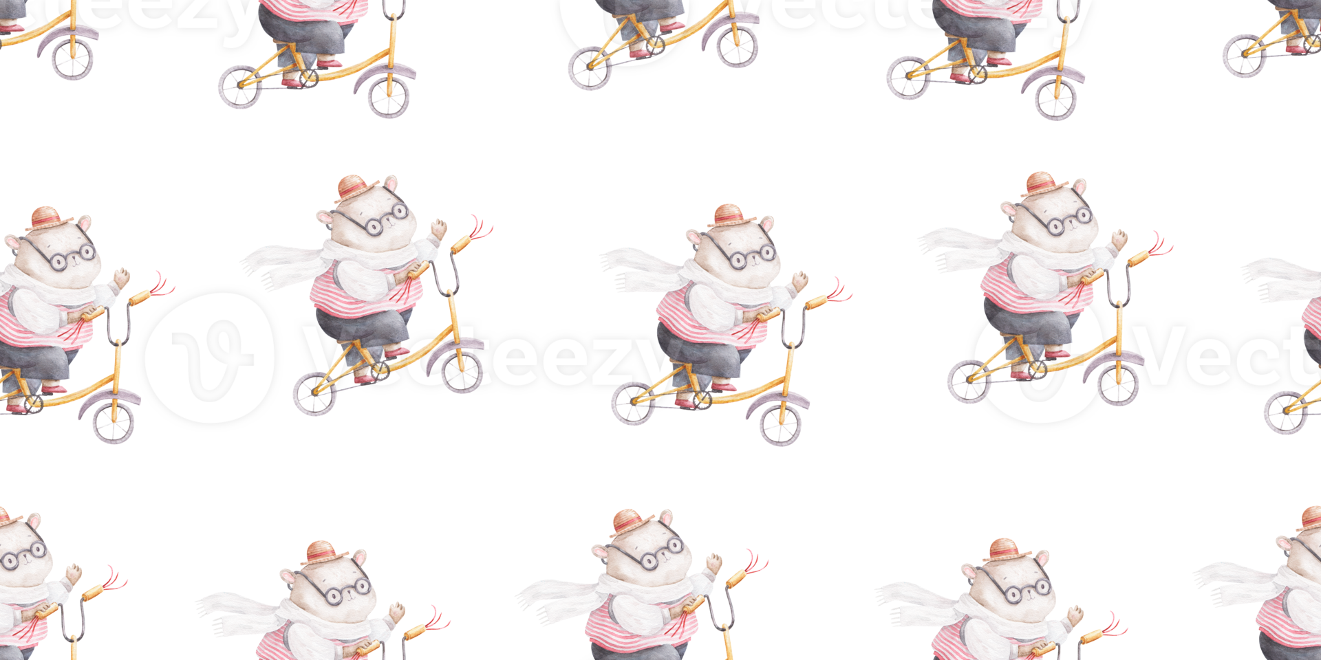 seamless pattern with bear on transport png