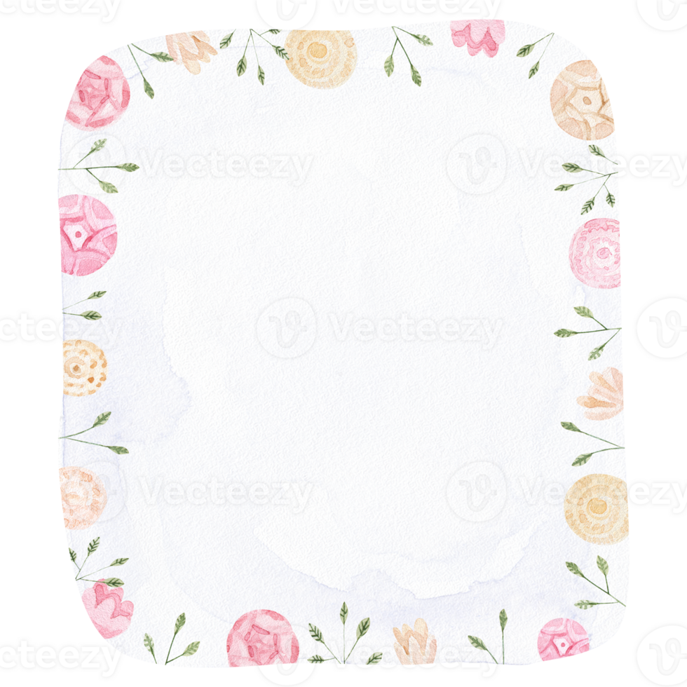 festive card for easter and valentine on blue watercolor background, spring design with flowers, print png