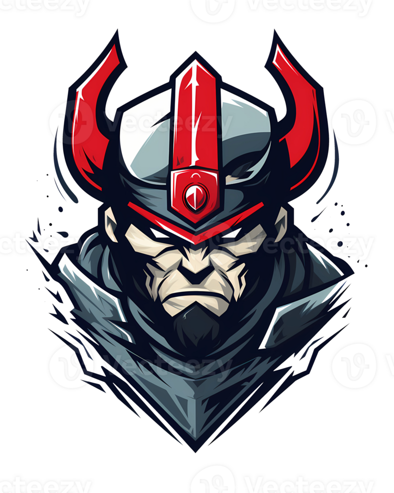 AI generated warrior esport logo art illustrations for stickers, logo, tshirt design, poster etc png