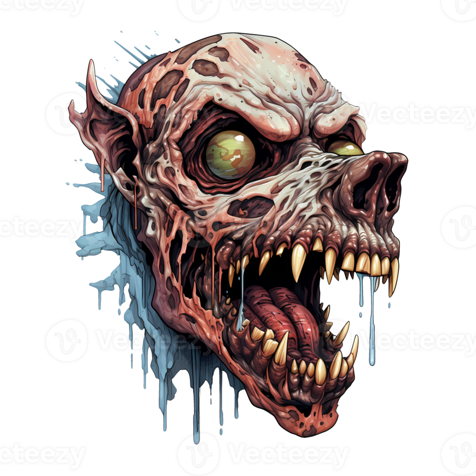 AI generated zombie art illustrations for stickers, tshirt design, poster etc png