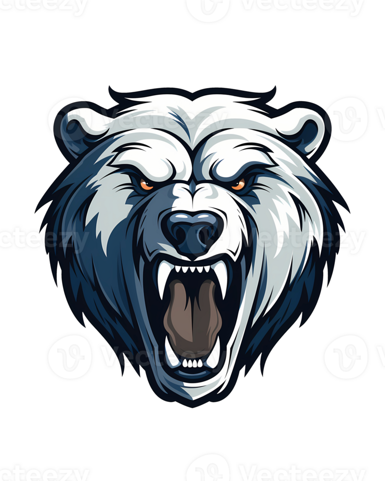 AI generated bear art illustrations for logo, stickers, tshirt design, poster etc png