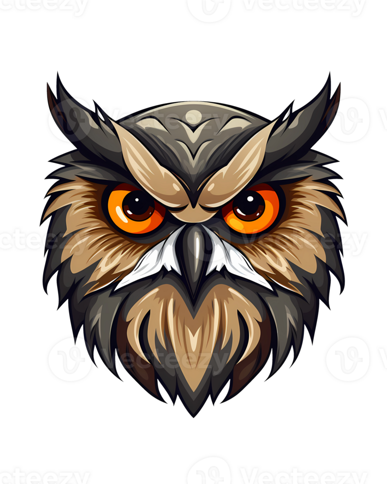 AI generated owl art illustrations for logo, stickers, tshirt design, poster etc png
