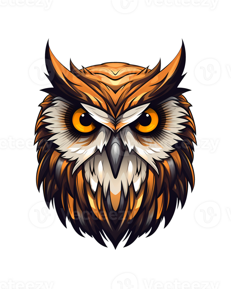 AI generated owl art illustrations for logo, stickers, tshirt design, poster etc png