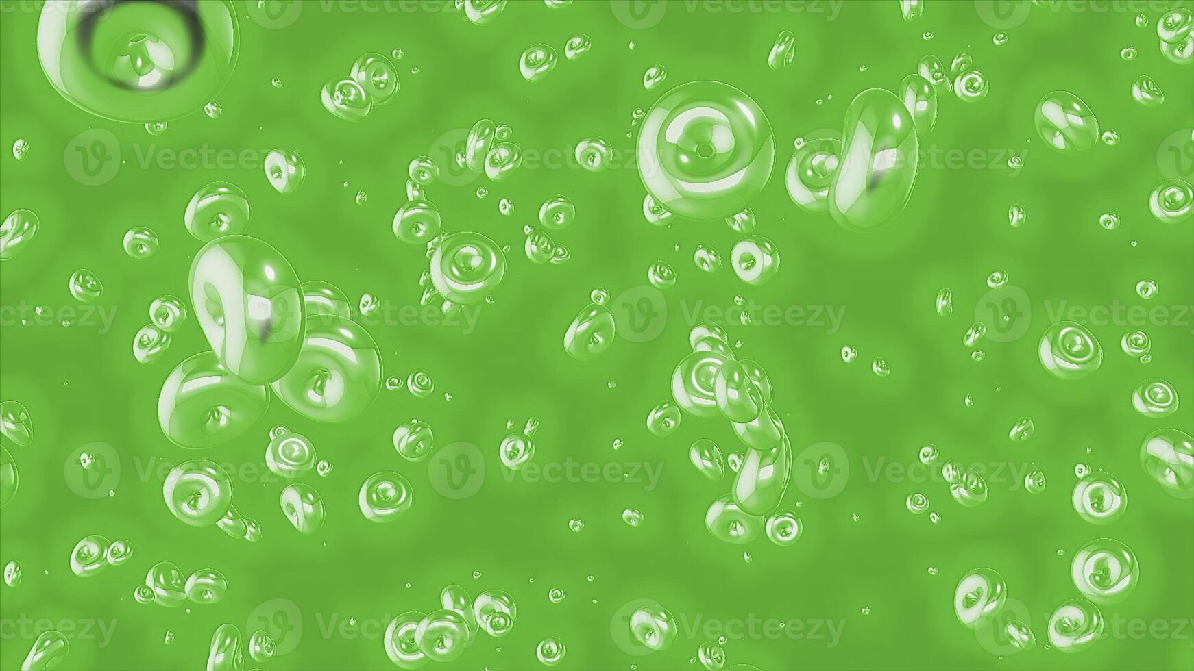 Green and red background. Motion.Bright big dense bubbles in abstraction that fly in different directions. photo