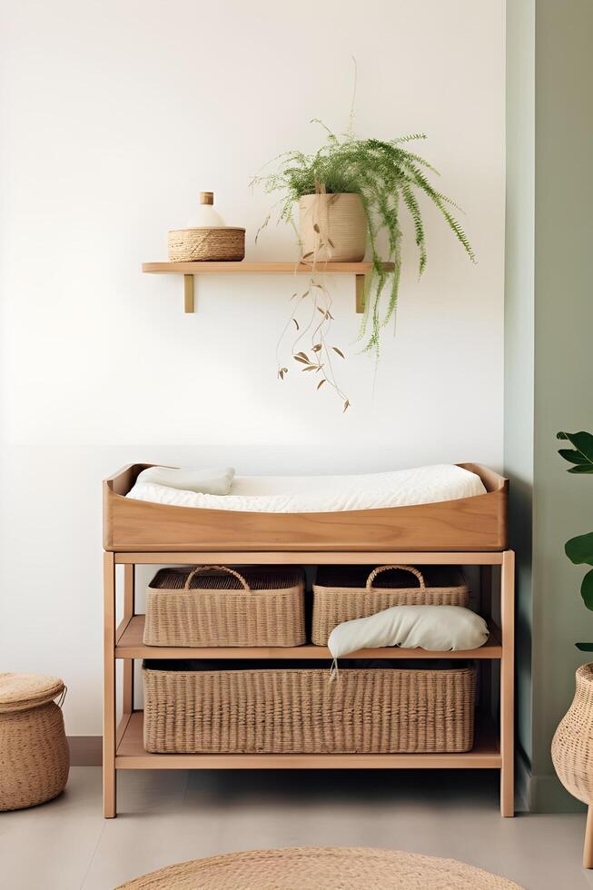 AI generated Nurturing Elegance A Boho Baby Nursery in Cozy Muted Tones photo