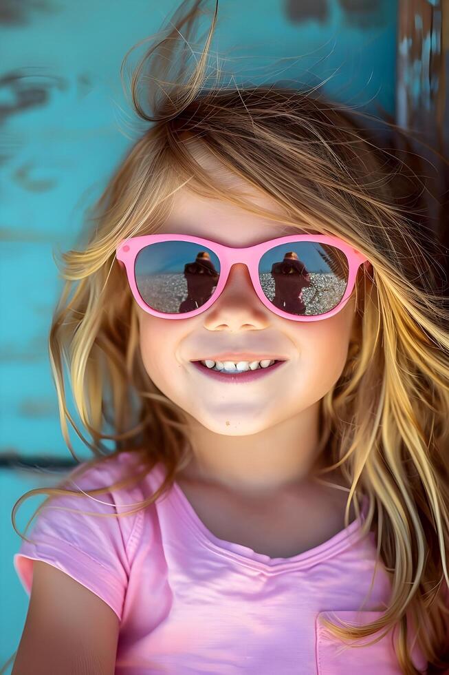 AI generated Pink Delight Adorable Imagery of a Cute Little Girl photo