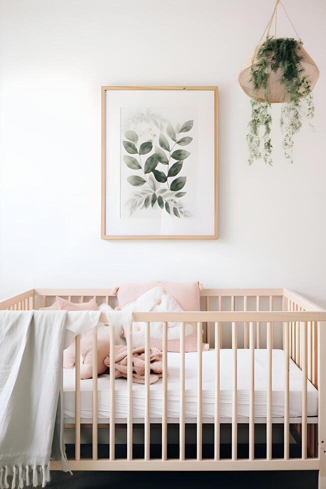 AI generated Nurturing Elegance A Boho Baby Nursery in Cozy Muted Tones photo