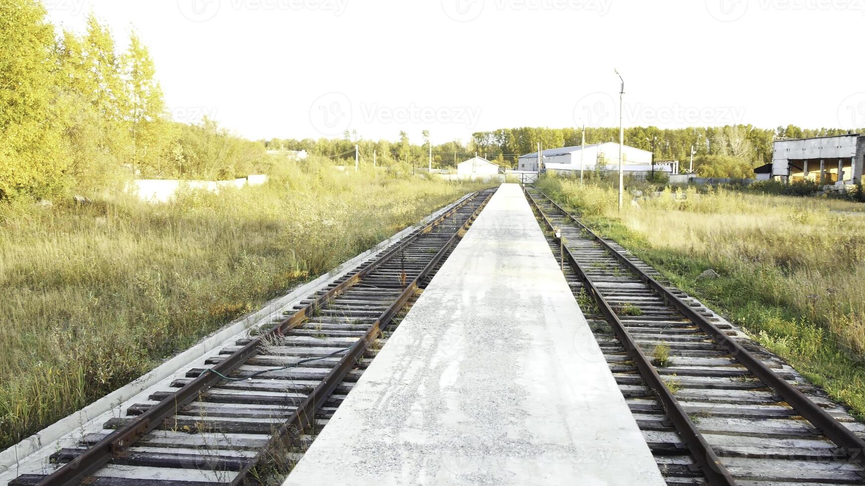 Industrial railway tanks with oil products. Stock. Railway in production photo