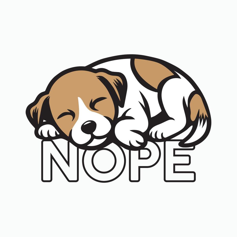 Dog Nope Typography T-shirt Design Illustration Pro Vector