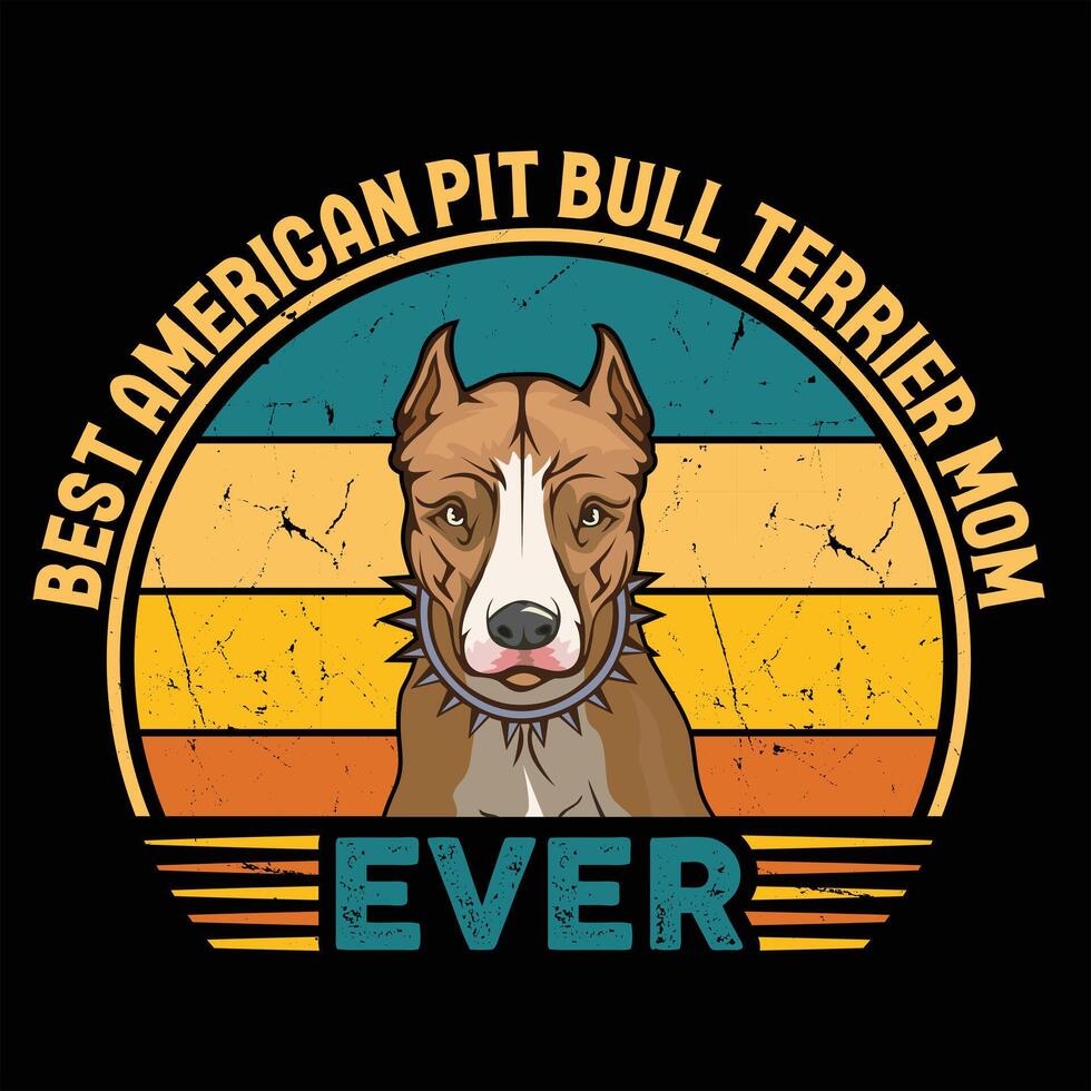 mejor americano pozo toro terrier mamá nunca tipografía retro camiseta ilustración, Clásico tee Pro vector