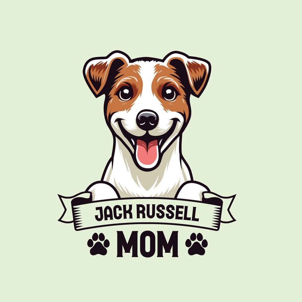 Jack Russell mamá tipografía camiseta diseño ilustración Pro vector