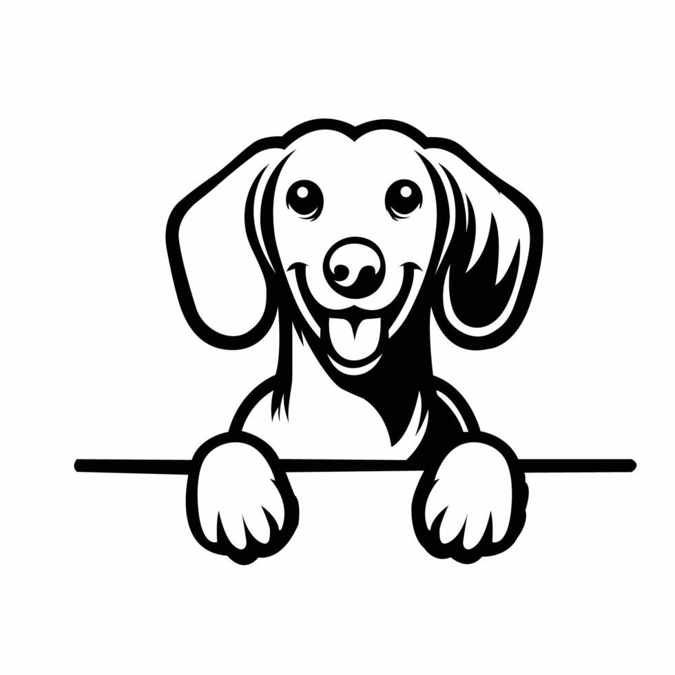 AI generated Dachshund dog peeking isolated illustration Pro vector