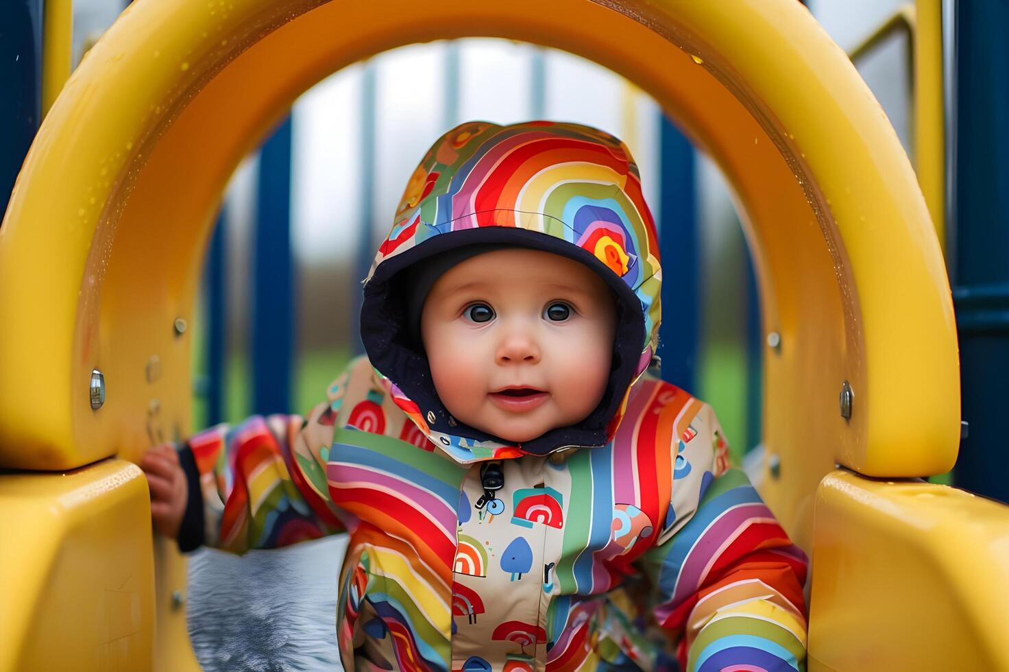 AI generated Colorful Cuties Adorable Rainbow Toddler Fashion for Spring photo