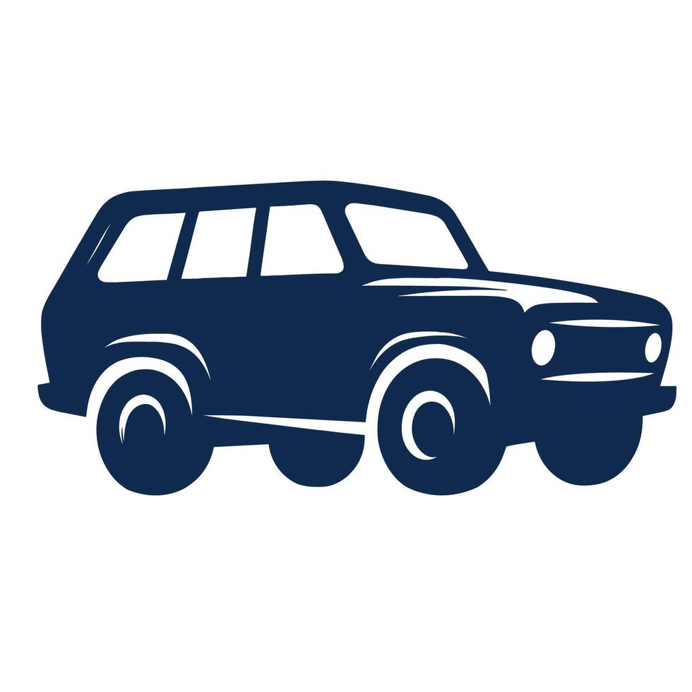 AI generated Blue Car in Silhouette Clipart  Illustration,  AI Generative Pro Vector