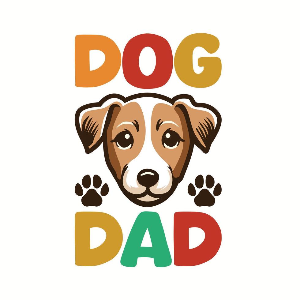 Jack Russell Terrier Dad Typography T-shirt Design Illustration Pro Vector