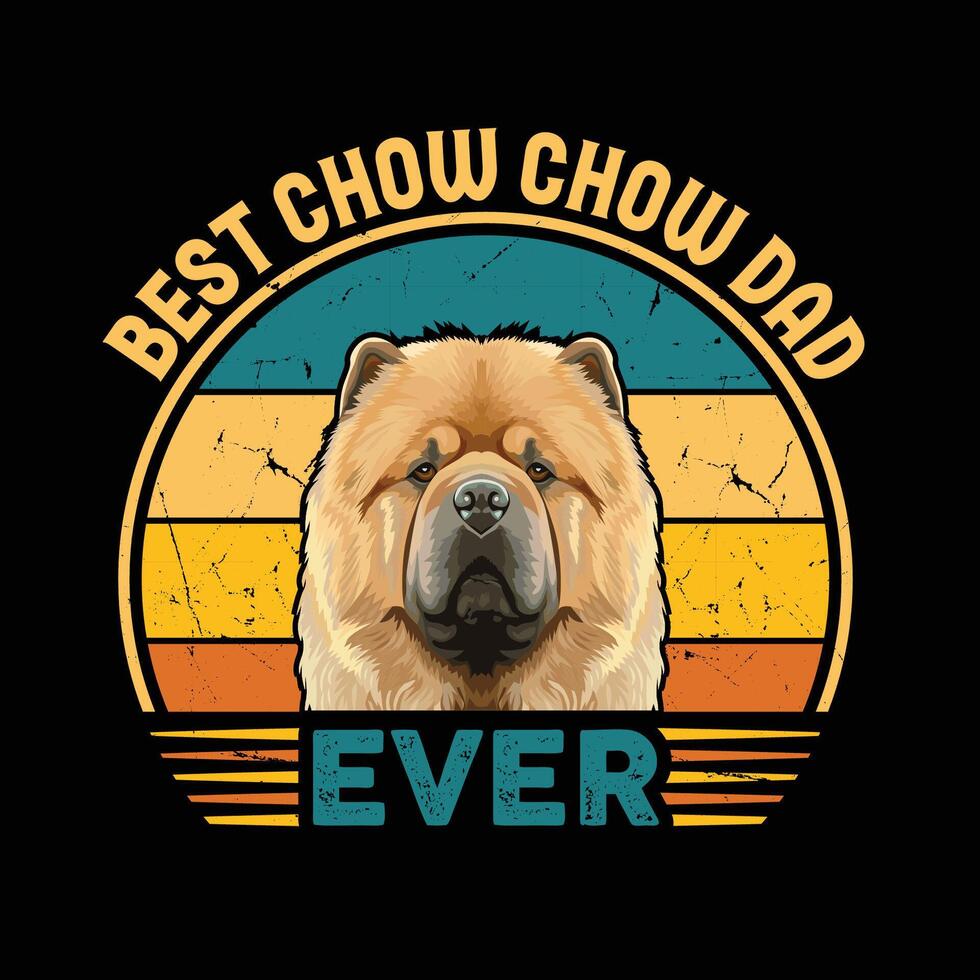 mejor perro chino perro chino papá nunca tipografía retro camiseta diseño, Clásico tee camisa Pro vector