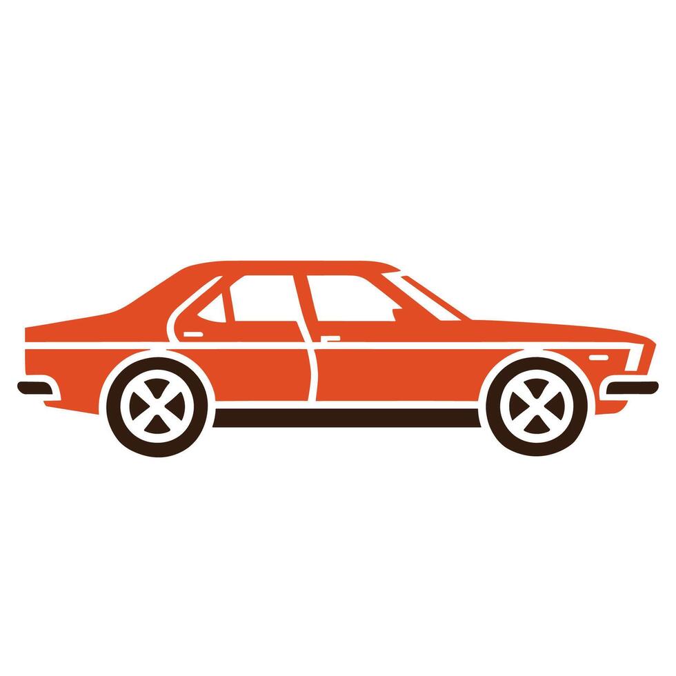 AI generated Orange Car Clipart  Illustration,  AI Generative free Vector