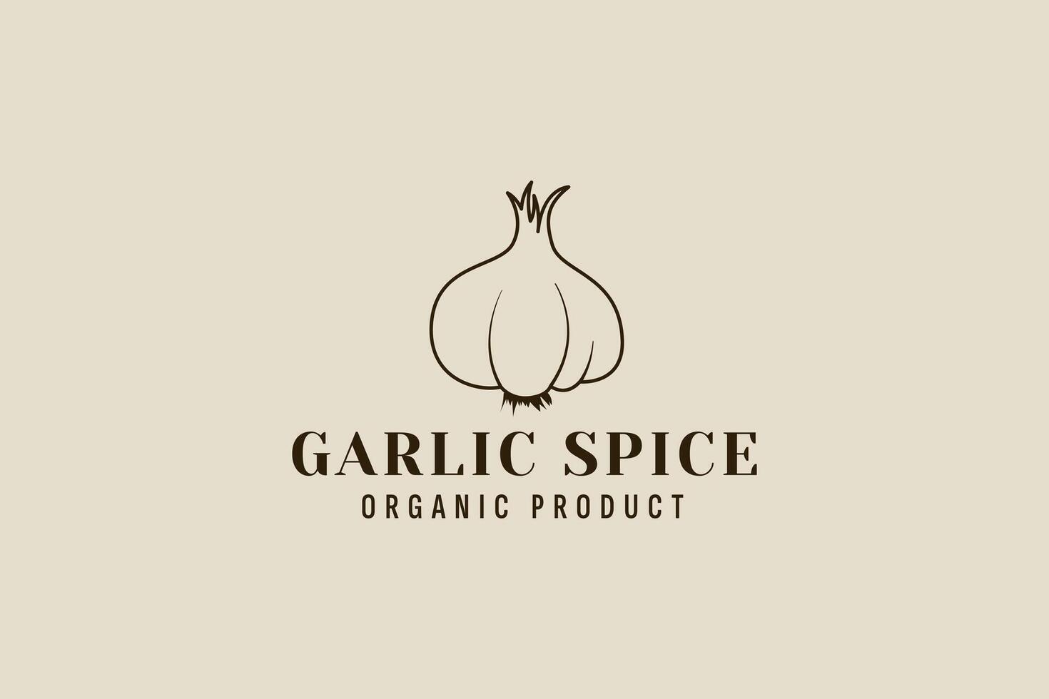 garlic spice logo vector icon illustration