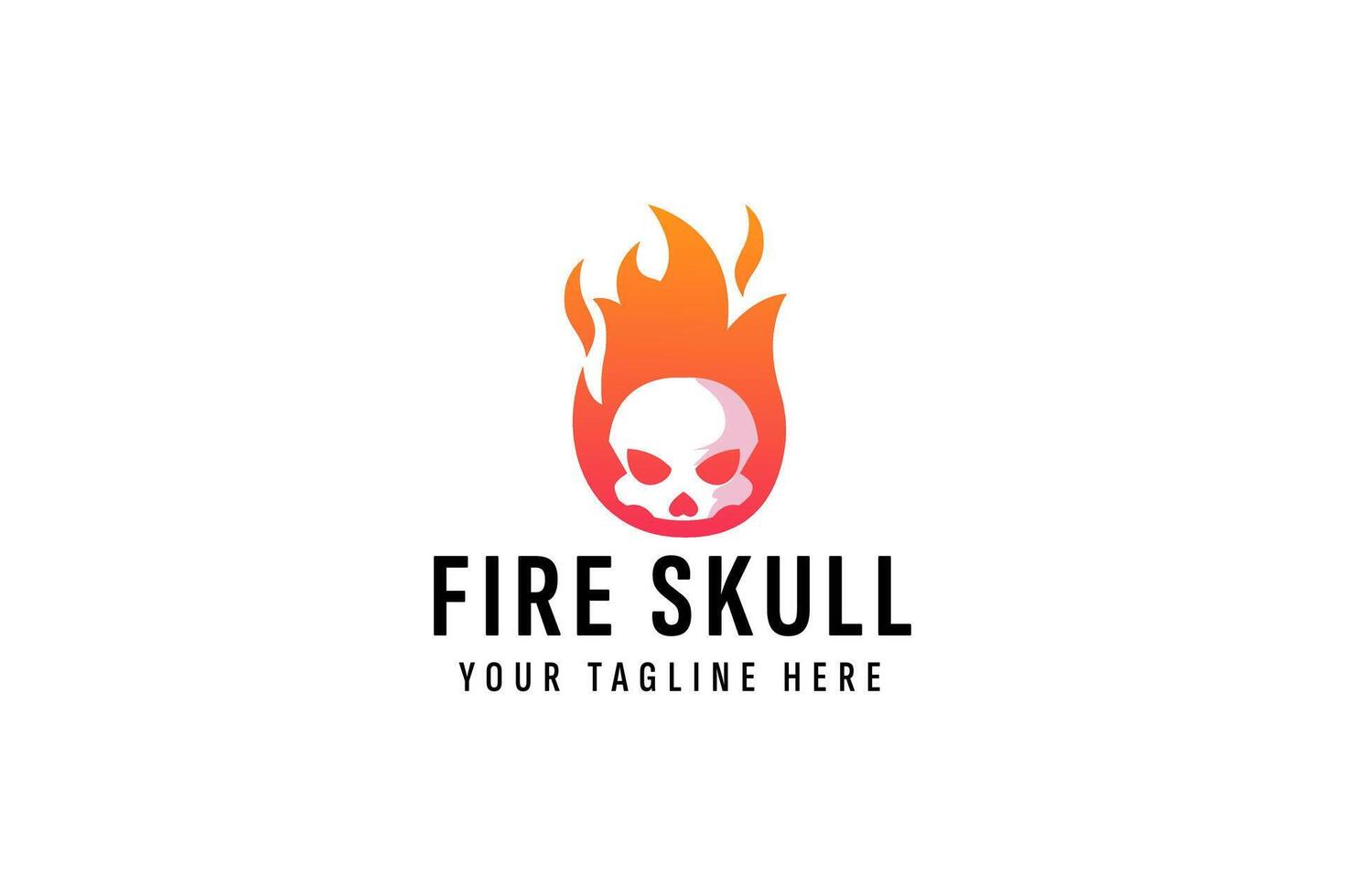 fire skull logo vector icon illustration