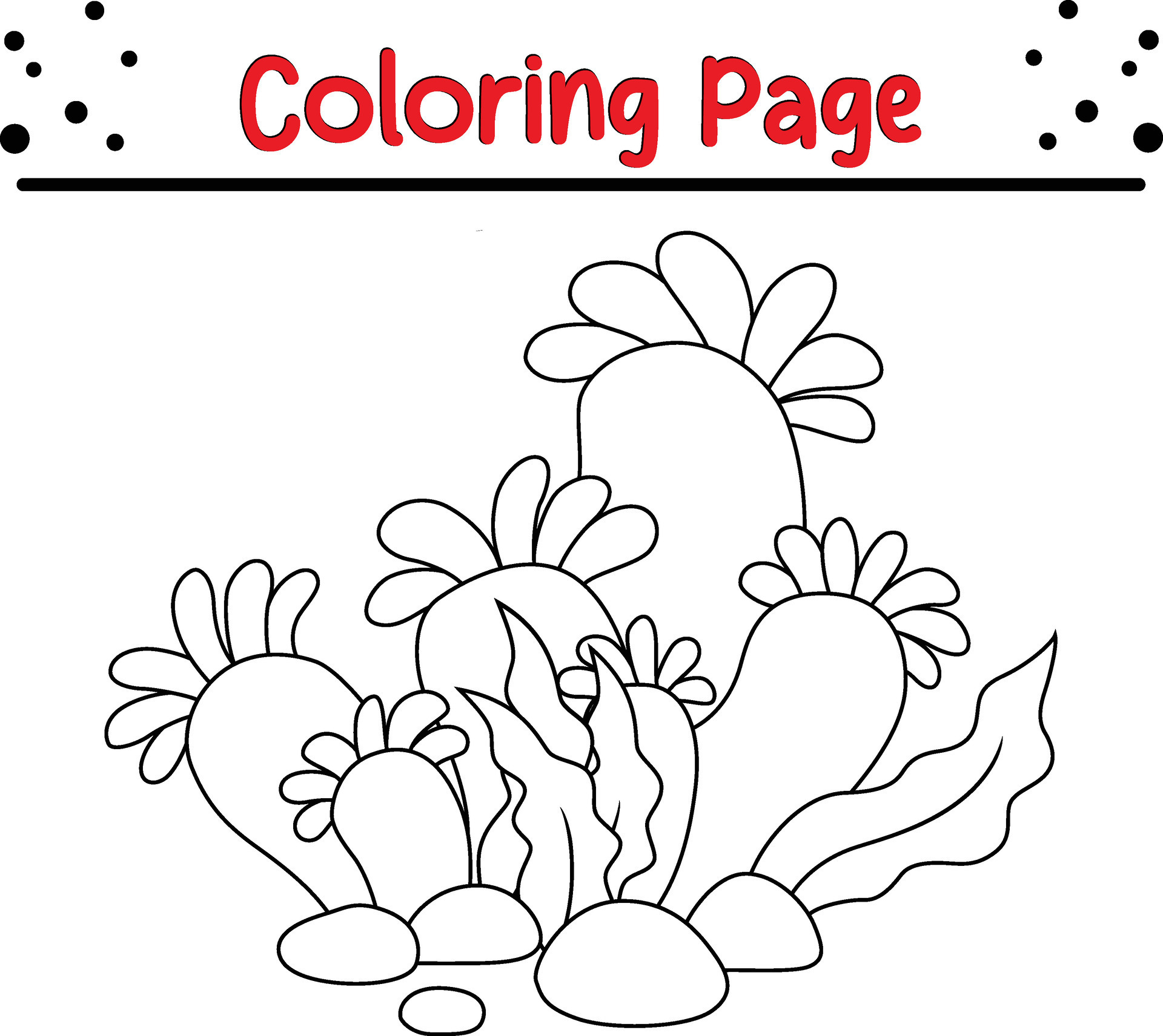 coral reef coloring page. Sea coloring book 37372605 Vector Art at Vecteezy