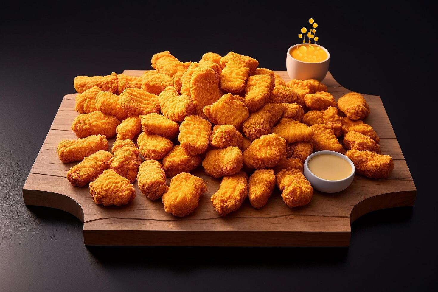 AI generated Crunchy Chronicles An Art Installation Celebrating Chicken Nugget Realism photo