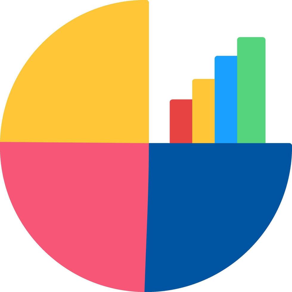 gráfico circular, plano, icono vector