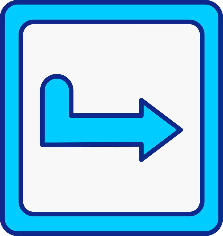 Turn Right Blue Filled Icon vector